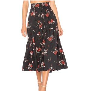 Rebecca Taylor | Black Marguerite Floral Cotton Skirt